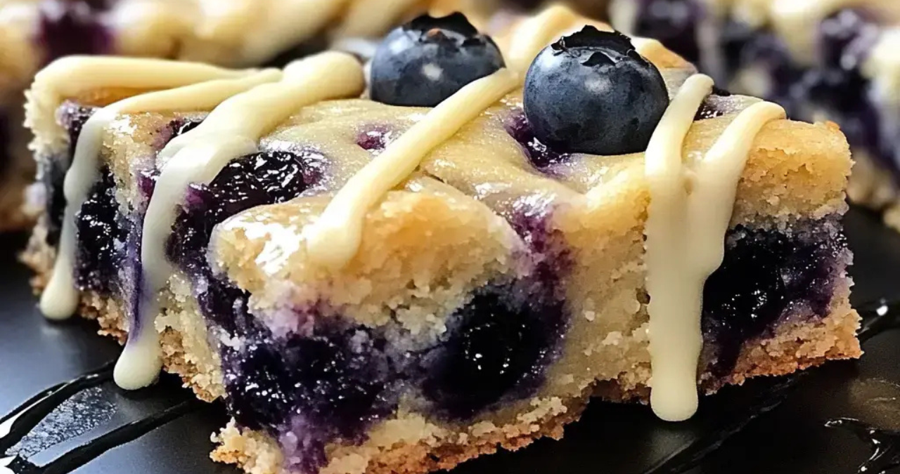 BL - triple blueberry white chocolate blondies2